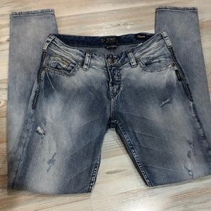 EUC Silver Boyfriend Jean